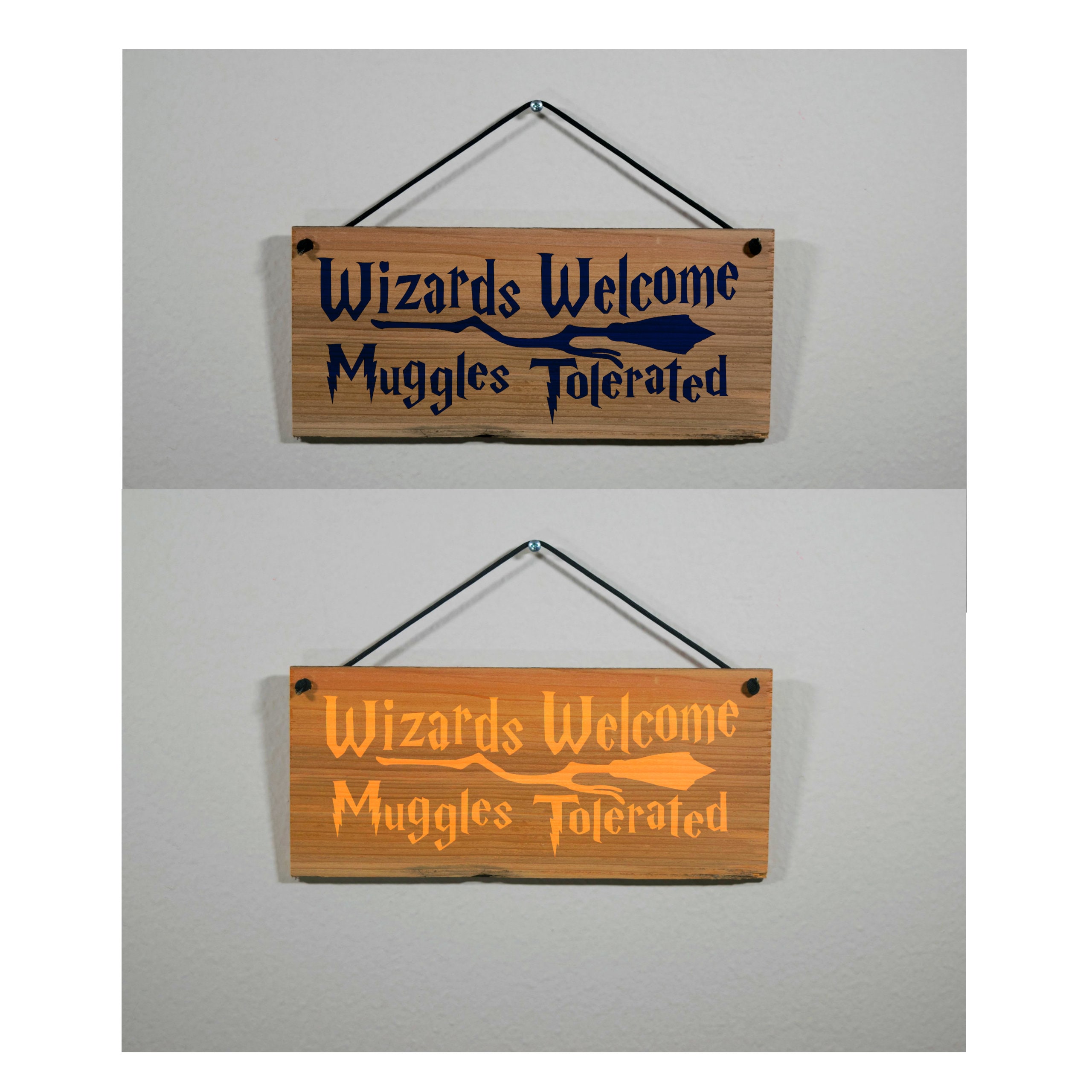 Muggle Magic Sign Wizards and Witches Welcome, Muggles Tolerated. Hand Painted Sign. 12 ...