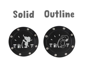 Beagle Fuel Gauge Car Decal - Fighting Empty - Vinyl Decal for anything that uses fuel or electricity to run.  Solid or Outline Style.