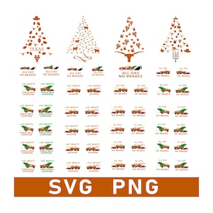 Texas Weihnachtstrucks und Weihnachtsbäume.  Last Minute Weihnachtseinkäufe und Choker. AGNB.  PNG und SVG Bundle.
