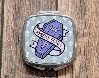 Pretty Dead Coffin Compact Mirror