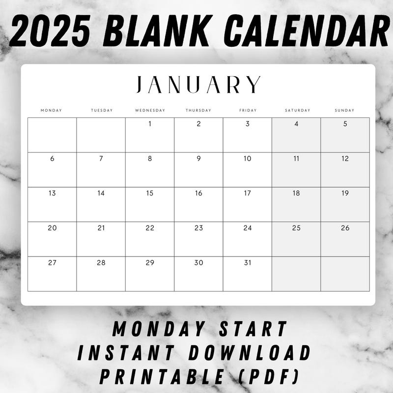 Desk Calendar 2025 Plain Etsy Desk Calendar 2025 Etsy