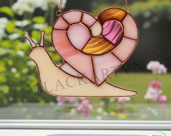 Descarga digital: Patrón de caracol para vitral, atrapasol moderno, vitral de bricolaje, pasatiempo de arte fácil, licencia de principiante a intermedio.