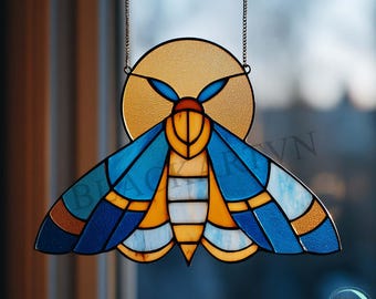 Digital Download Moth Stained Glass Pattern, Modern Suncatcher, Diy Stained Glass tarot mandala
