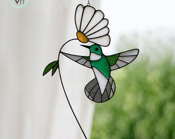 Hummingbird Stained Glass Pattern: Modern Suncatcher DIY (PDF Download)