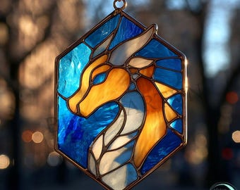 Digital Download Dragon Stained Glass Pattern,Modern Suncatcher,Diy Stained Glass
