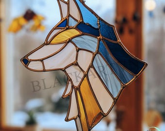 Digital Download Wolf Stained Glass Pattern,Modern Suncatcher,Diy Stained Glass,Easy art