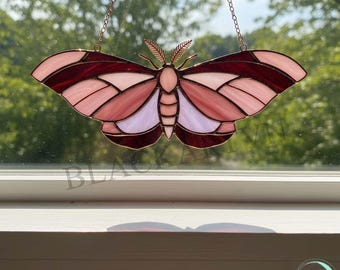 Digital Download Moth Stained Glass Pattern, Modern Suncatcher, Diy Stained Glass tarot mandala