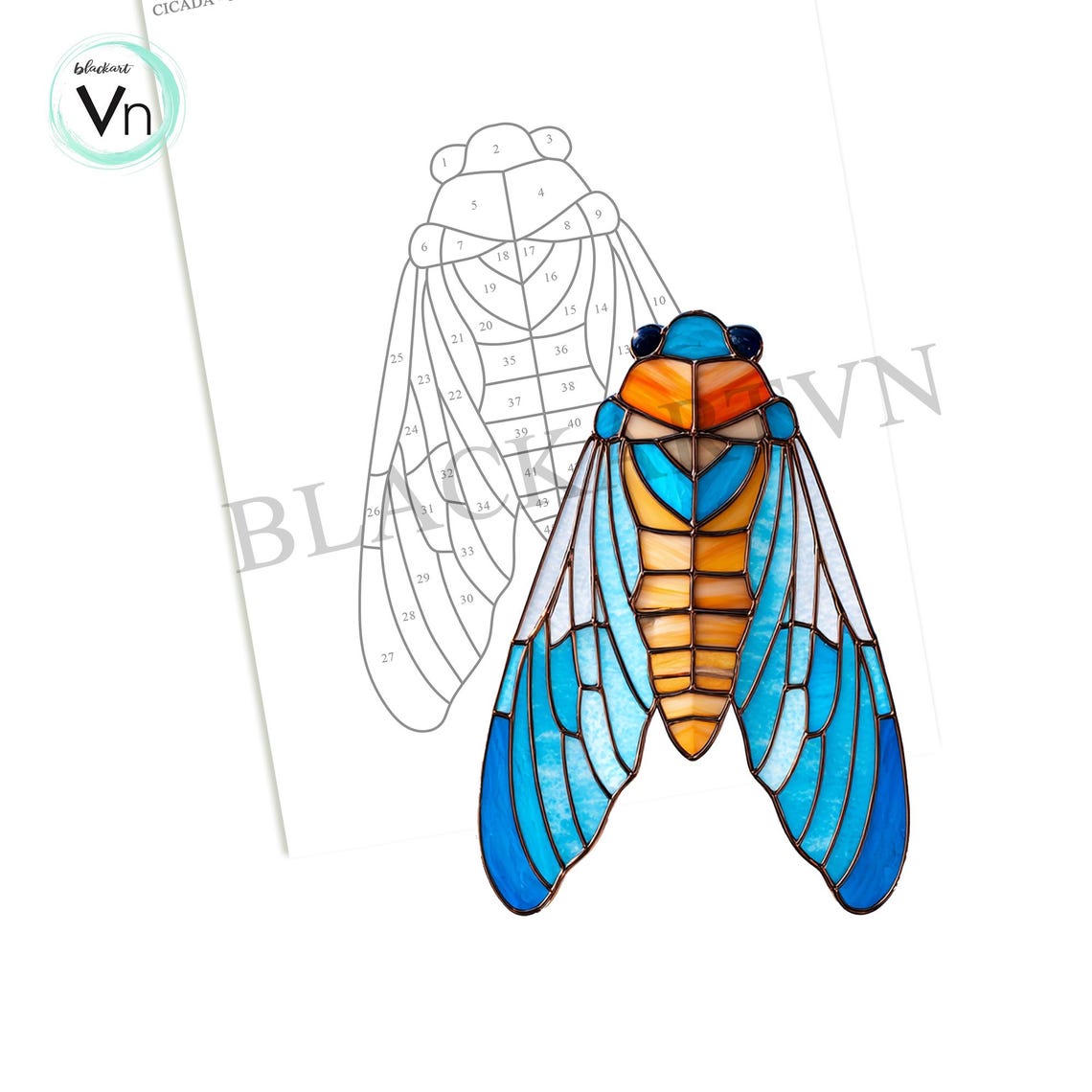 Digital Download Cicada Stained Glass Pattern,modern Suncatcher - Etsy