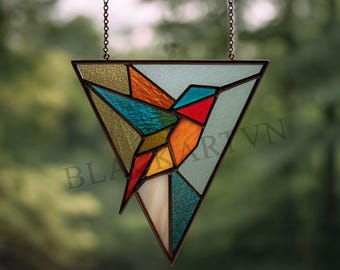 Hummingbird Stained Glass Pattern: Modern Suncatcher DIY (PDF Download)