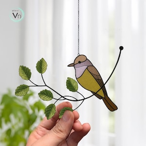 Digital Download Bl34 Swainson Stained Glass Pattern, Modern Suncatcher, Diy Stained Glass
