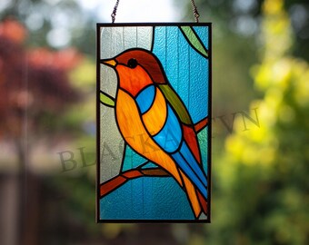 Digitaler Download Vogel Glasmalerei-Muster,Suncatcher,Suncatcher,DIY,Einfach Kunst Hobby Lizenz für Anfänger bis Fortgeschrittene