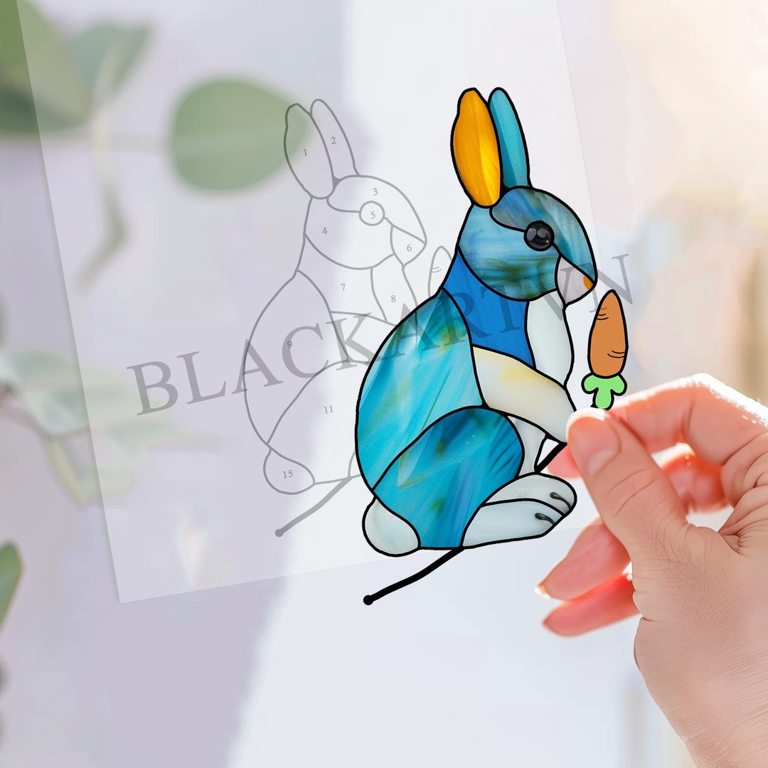 Digital Download Rabbit-d01 Stained Glass Pattern, Modern Suncatcher ...