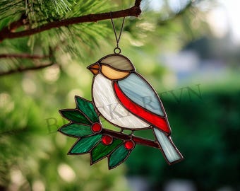 Digital Download Bird Stained Glass Pattern,Modern Suncatcher,Diy Stained Glass,Easy art Hobby License Beginner to Intermediate