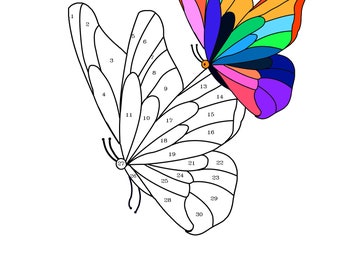 Butterfly Stained Glass Pattern, Stained Glass Pattern, Digital ...