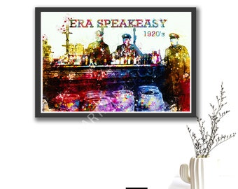 1920_s Prohibition Era Speakeasy  Moonshine  Wall Art  Music Poster Decoration Gift Print Art