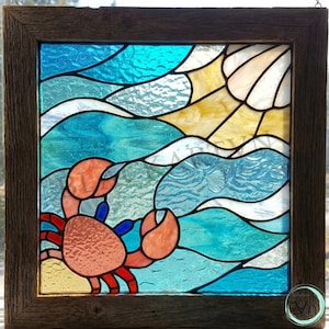 Digital Download Crab Panel Stained Glass Pattern,Modern Suncatcher,Diy Stained Glass,Easy art