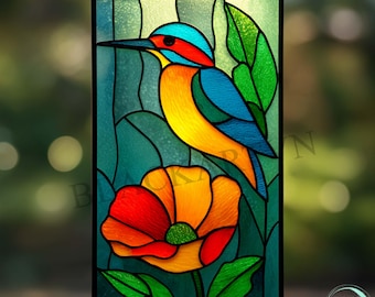 Music Note Stained Glass Window Panel, Glass Treble Clef, Fused
