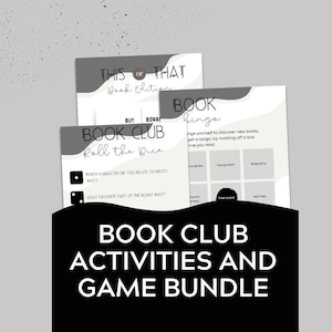 Book Club Bundle, Bookish Games, Reading Party Activities, Book Club Printables, Fun Book Club Icebreakers