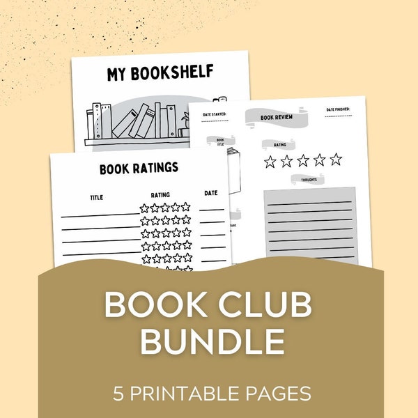 Printable Book Club Bundle | Book Club Starter Kit | Book Club Questions | Book Club Review | Discussion Questions