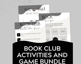 Book Club Game Bundle: Printable Reading Party Activities (PDF)
