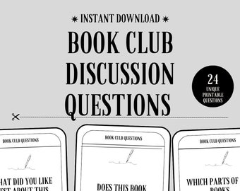 Book Club Discussion Questions: Reading Prompts (Instant Download)