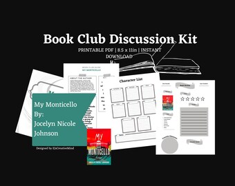 My Monticello Book Club Kit • Printable Discussion Guide, Notes, Review Page, Bookmarks & Activities