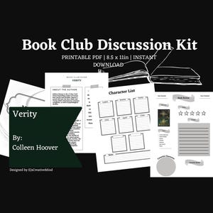 Verity Book Club Discussion Kit | Printable Guide & Thought-Provoking Prompts
