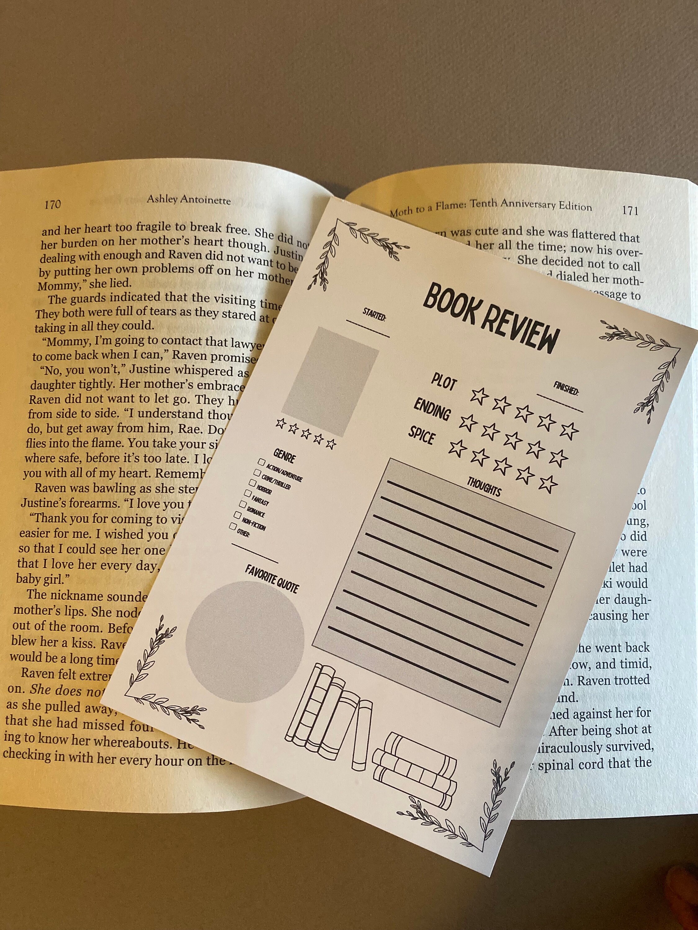 Printable Book Review, Instant Download, Book Reviews, Book Lover, Book ...