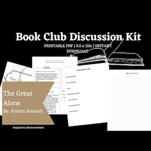 The Great Alone Book Club Guide, Reading Companion, Book Discussion Tool, Literature Resource, Gifts for Book Club