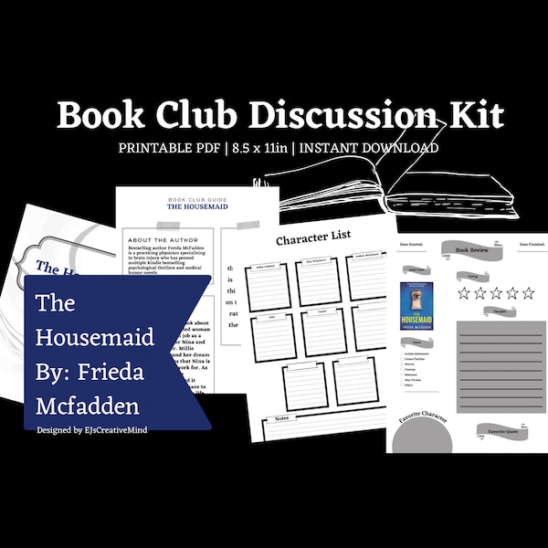 The Housemaid By Frieda Mcfadden Book Club Guide | Reading Companion | Book Discussion Tool | Gifts for Book clubs