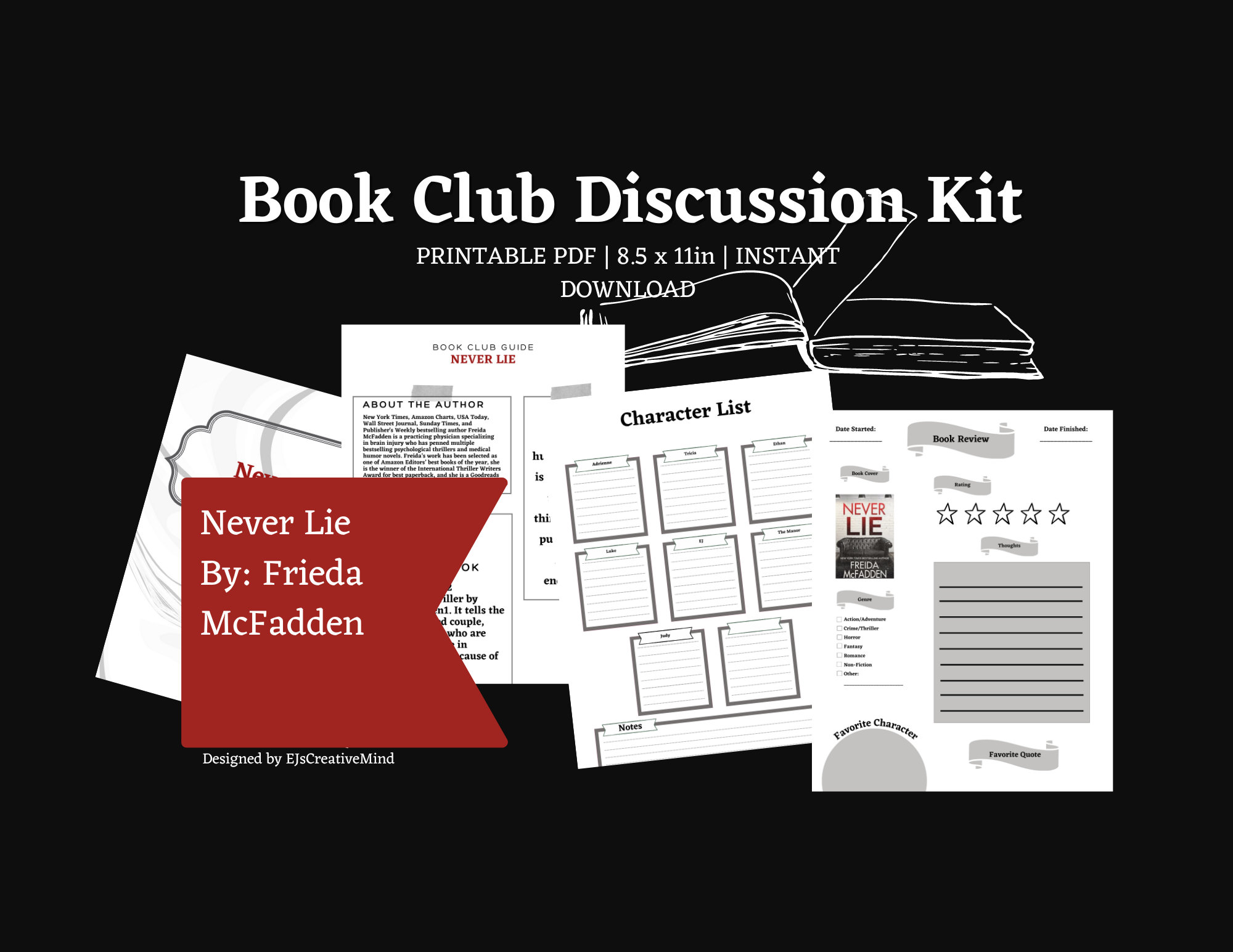 Never Lie Book Club Guide by Frieda McFadden (PDF)