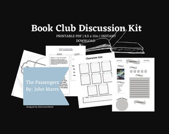 The Passengers Book Club Kit, John Marrs Discussion Set, Group Reading Pack, Literature Lovers, Reading Group Bundle, Book Club Printables