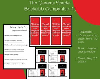 Book Club Printables: Bookmark, Cocktail Recipe, 'Most Likely To' (Digital Download)