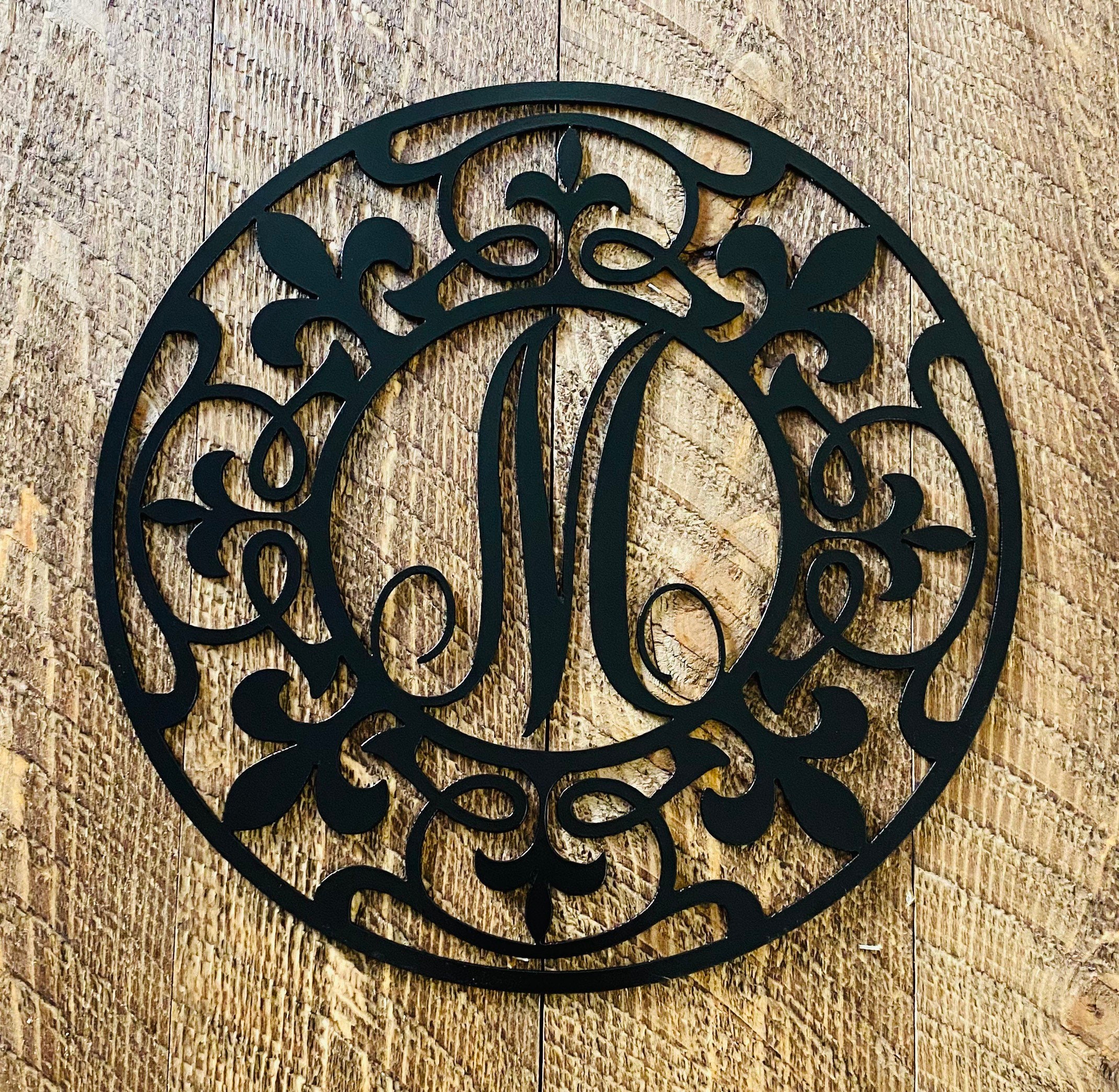 Custom Monogram Metal Art Décor Wall Art Metal Sign A to Z Etsy