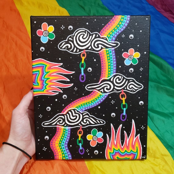 Trippy acrylic painting deals