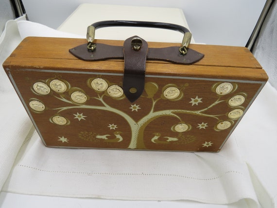 Vintage wooden Box Purse - Forsum