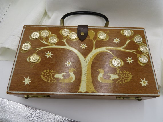 Vintage wooden Box Purse - Forsum View 2