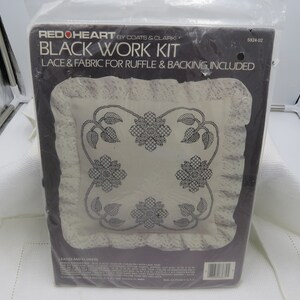 Leaves and Flowers Black Work Kit - new in package