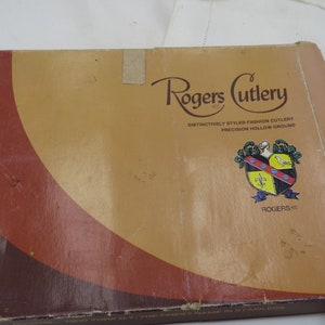 Vintage Rogers Cutlery Steak Knives, new in box - box has some damage