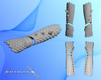 Dragon Bracers Armor STL – 3D Printable Articulated Dragon Arm Armor for LARP & Cosplay (Digital file only)