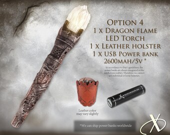 Dragon Flame LARP LED Torch – 3D Printed USB Fantasy Prop