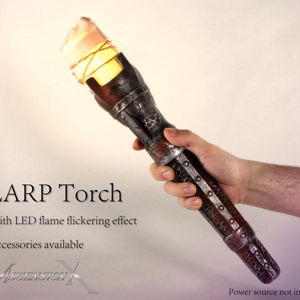 LARP LED Torch medieval accessory costume sconce flashlight usb lantern 2023 version