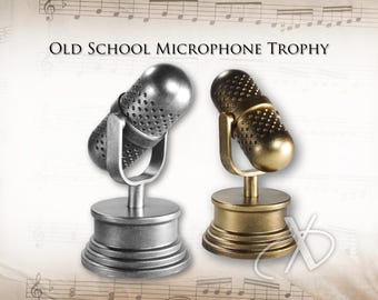 3D-Printed Old School Microphone Trophy – Vintage Swivel Mic Prop in ABS
