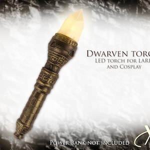 Dwarven LARP LED Torch  medieval accessory costume sconce flashlight usb lantern 2024 version