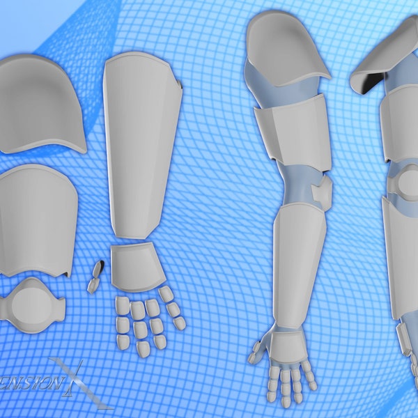 Space marine armor 3D STL file - arm guard glove hands shoulder scifi 3d print LARP Cosplay