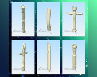 Star Wars Fan Art lot of lightsabers and vibroblades The Mandalorian Kylo Ren ark Saber Maul Vader STL for 3D printing (Digital files only)