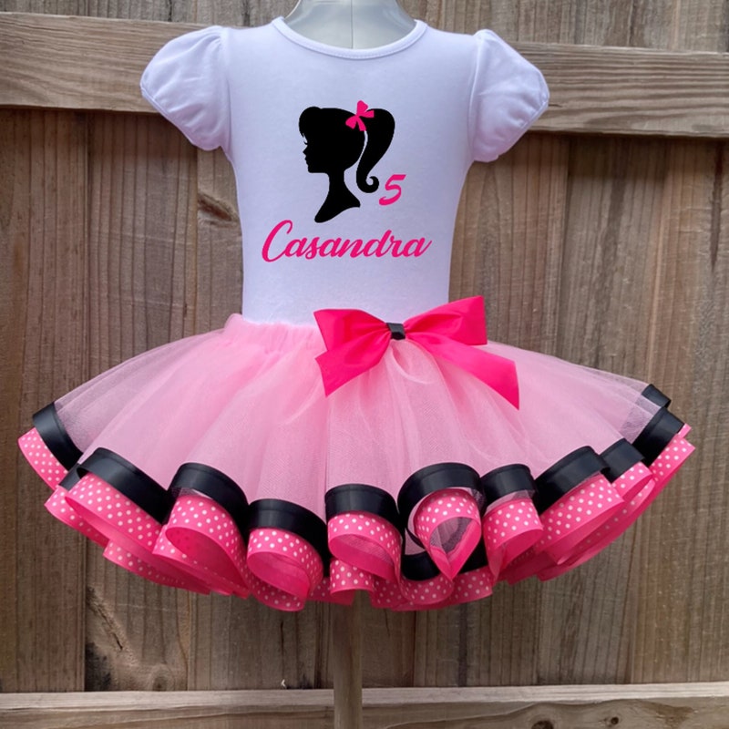 Personalised Barbie Birthday T-Shirt For Girls – Any Name & Number, Ages 3-14