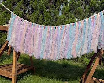 Lace Garland, Shabby Chic Wedding Photo Backdrop Decor, White Pink Blue Purple Lace Bunting, H-12in(30cm)