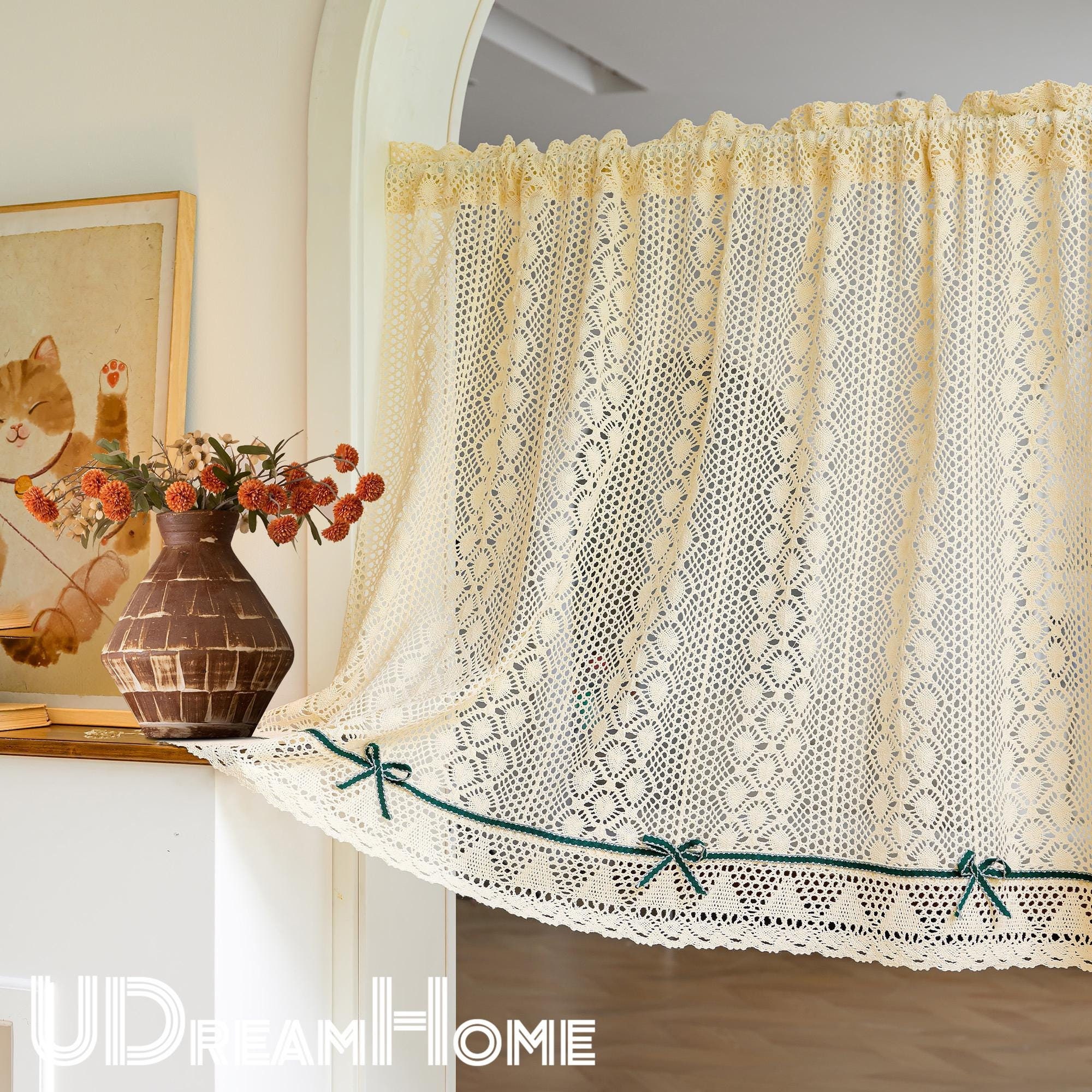 Store Romain Transparent Couleur Unie Sable LxH/70x110CM Avec Plis Rideau Voilage Raffrollo
