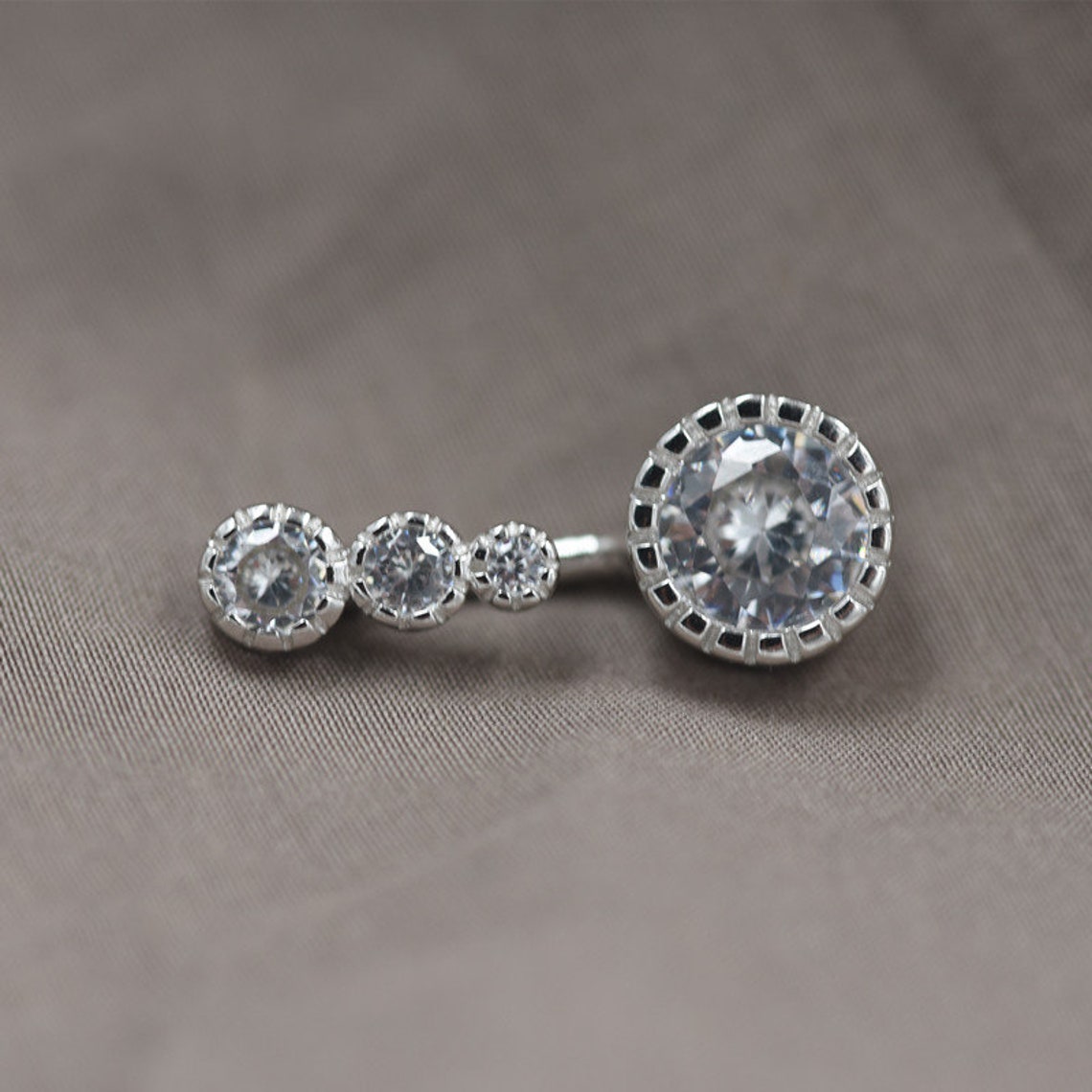 925 sterling silver belly button rings Crystal navel ring Etsy